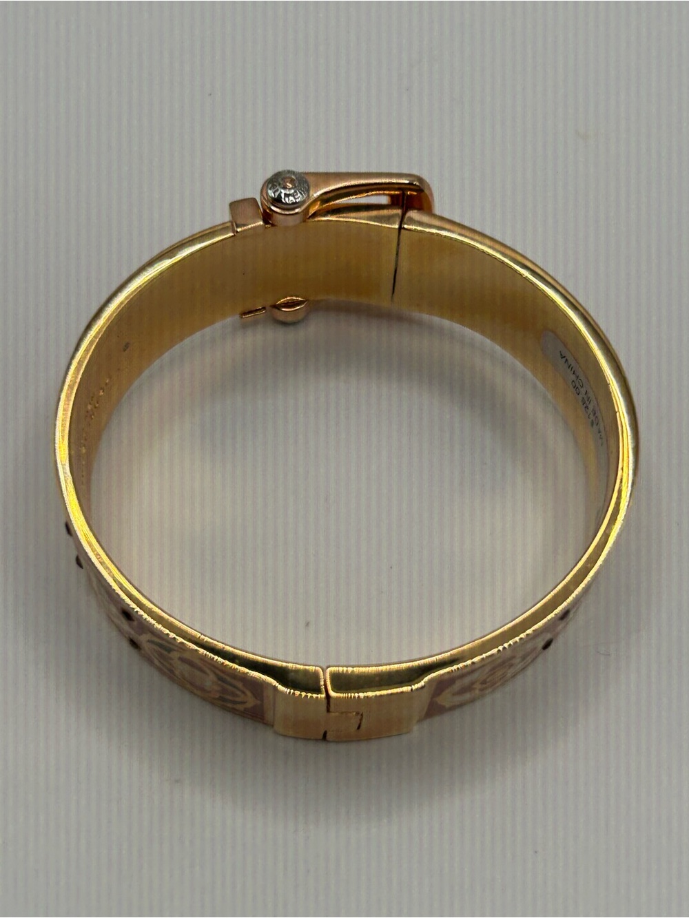 Henri Bendel Rose Gold & Coral Buckle Enamel Bracelet - Picture 10 of 12